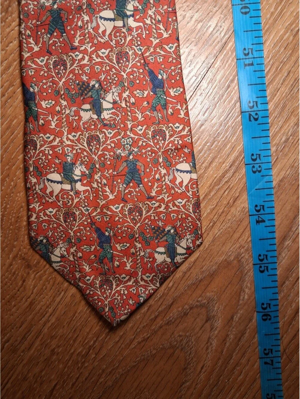 Salvatore Ferragamo Silk Tie Red Horseman Made in Italy